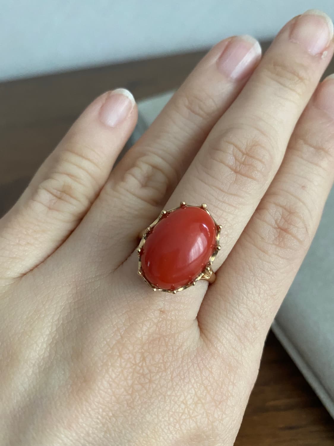 천연 산호 반지(14K) 상품이미지4