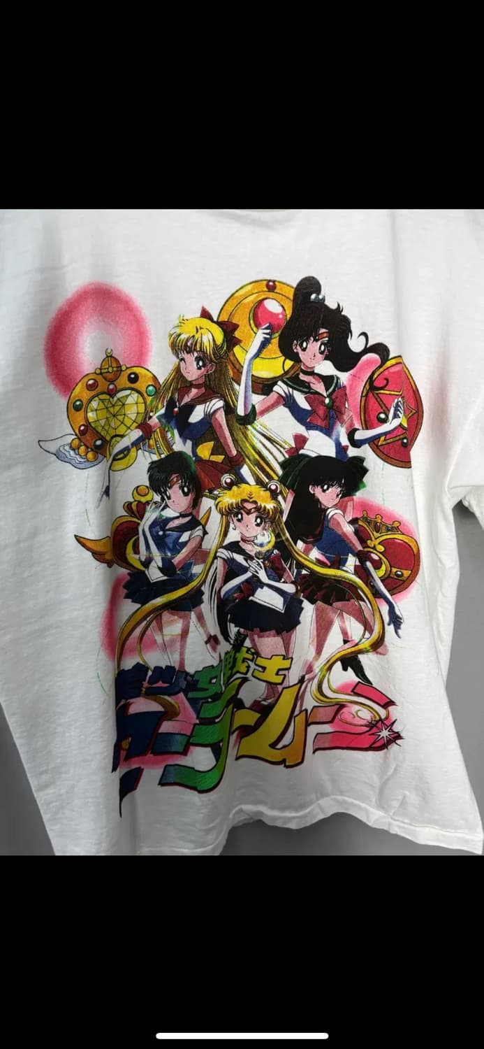 빈티지 USA 달의요정 세일러문 그래픽 화이트 반팔 H2515 상품이미지3