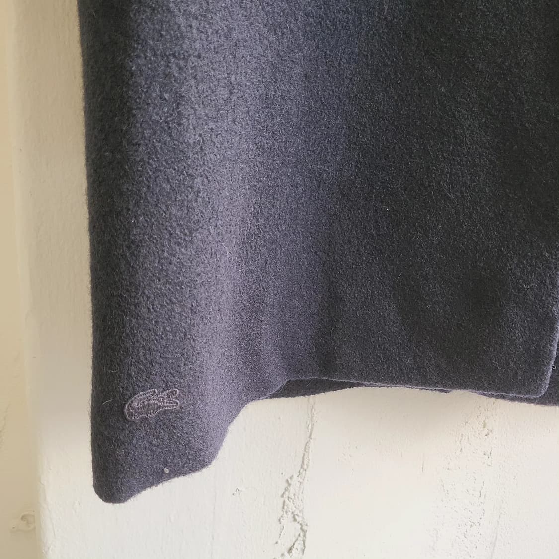 라코스테 딥네이비 노카라 모직코트 상품이미지7