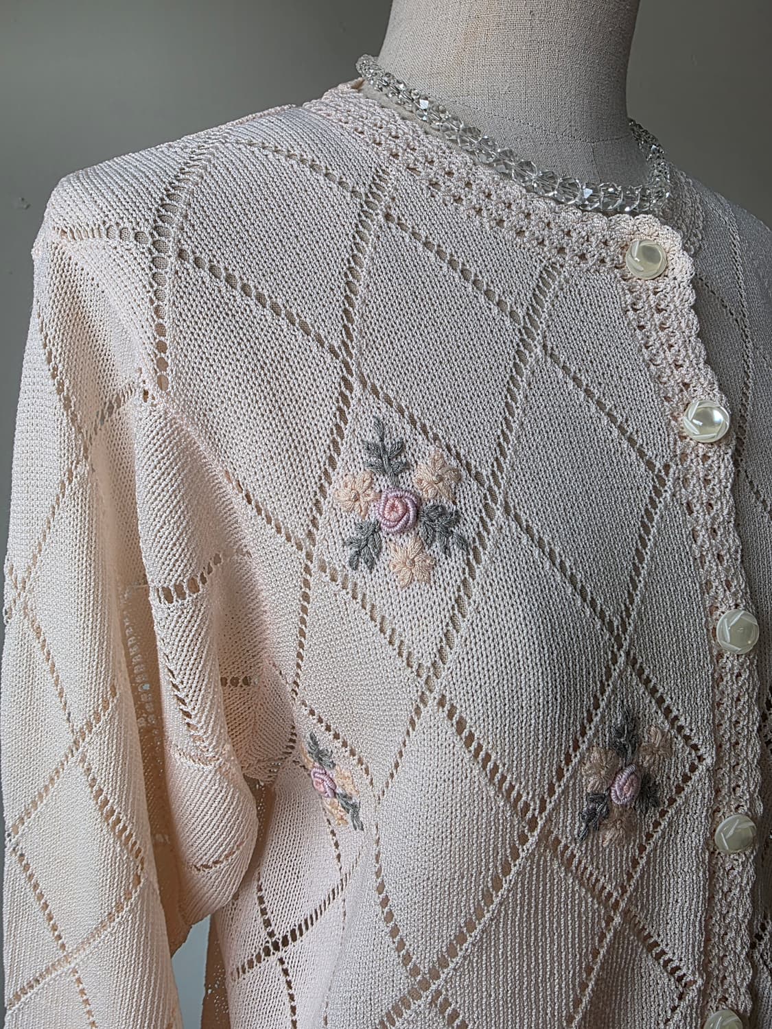 핸드메이드 플라워 크로쉐 펀칭 니트 가디건 상품이미지2