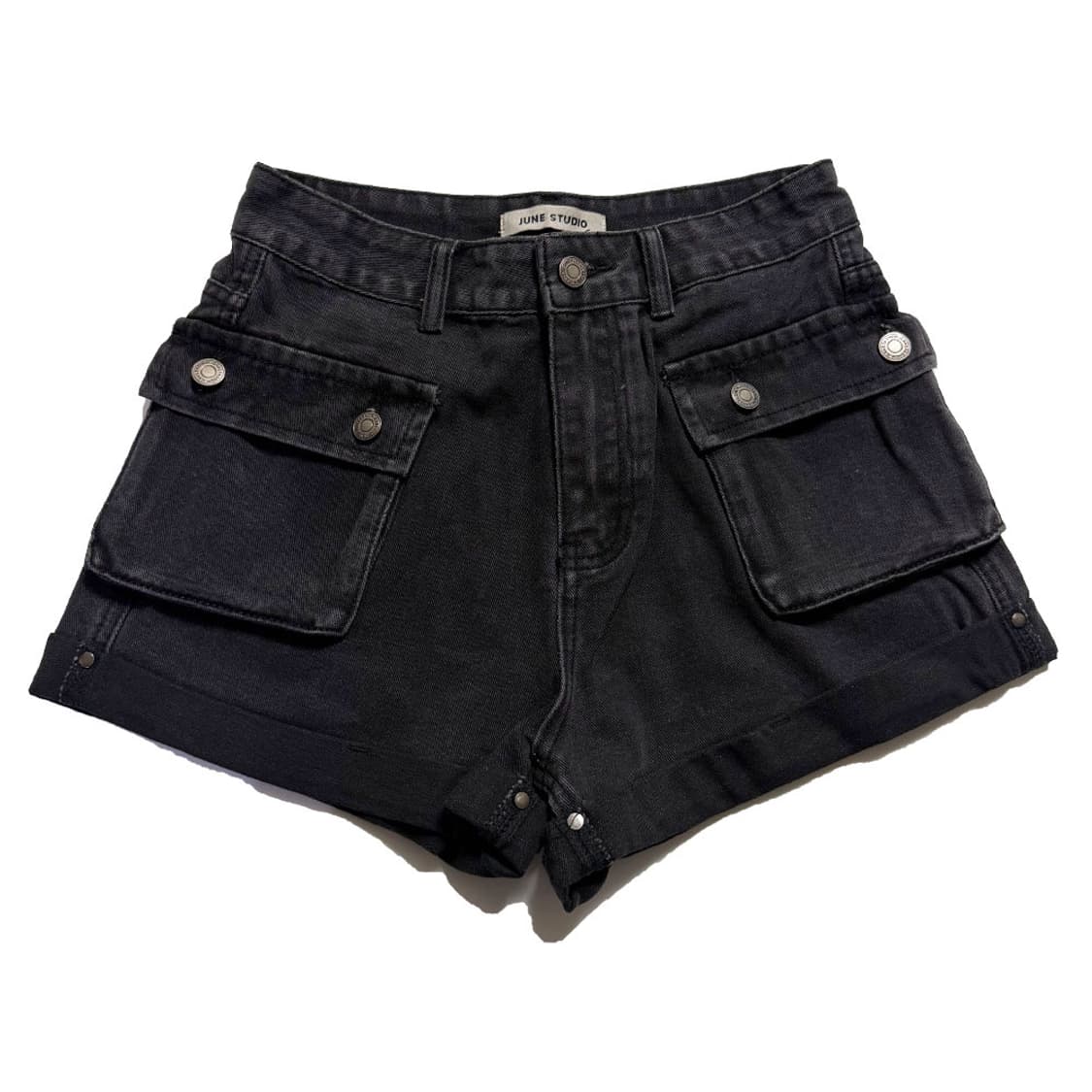 새상품 흑청 카고 데님 반바지 M 상품이미지1