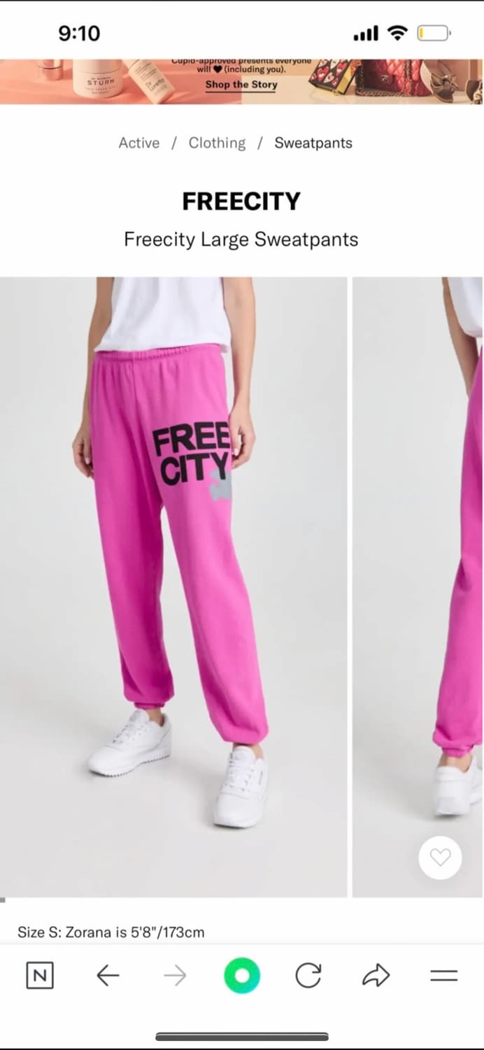 Free city 스웨트팬츠 핑크 S 상품이미지2