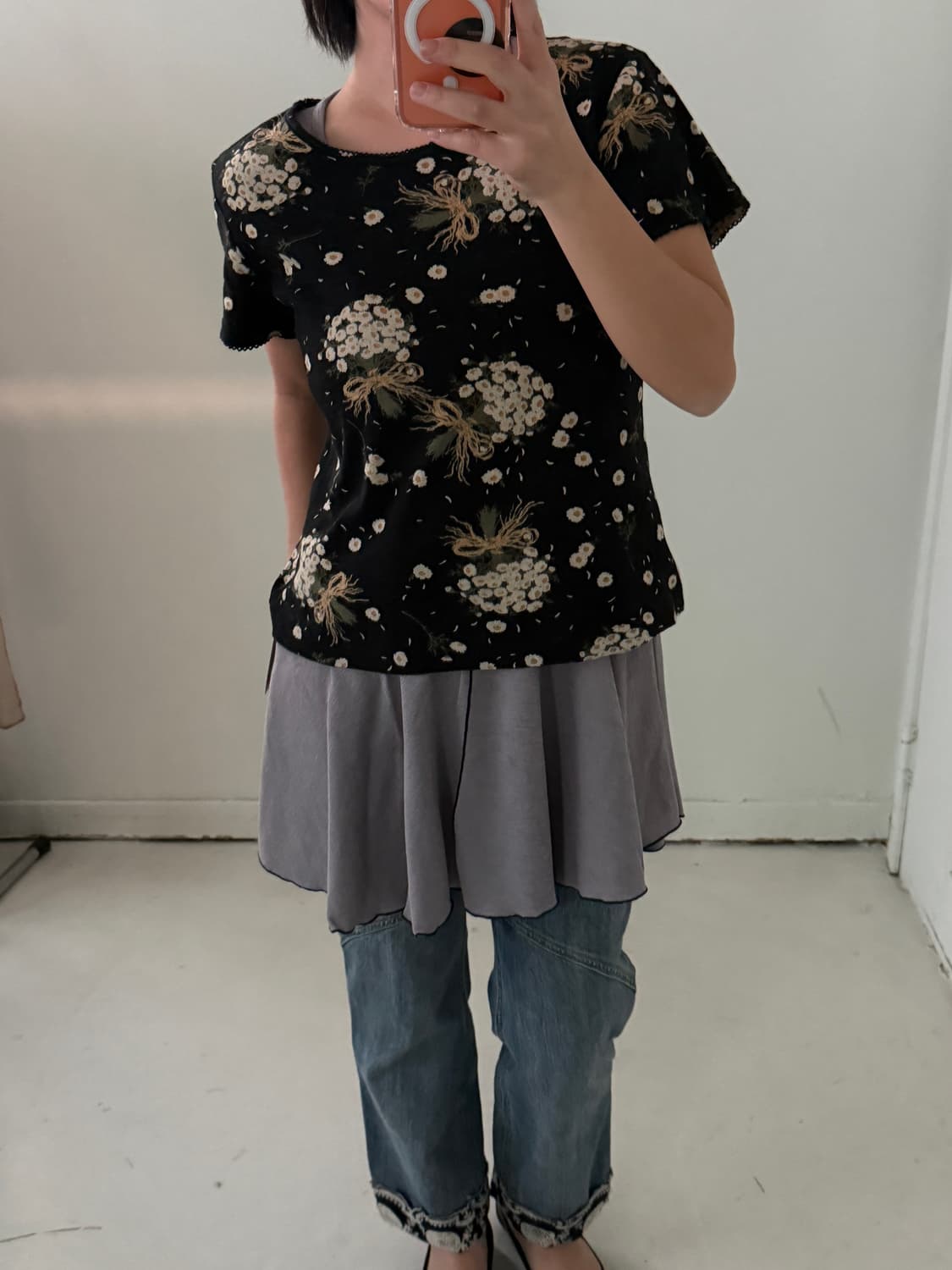 일본빈티지 핑크하우스 꽃패턴 레이스 탑 상품이미지1