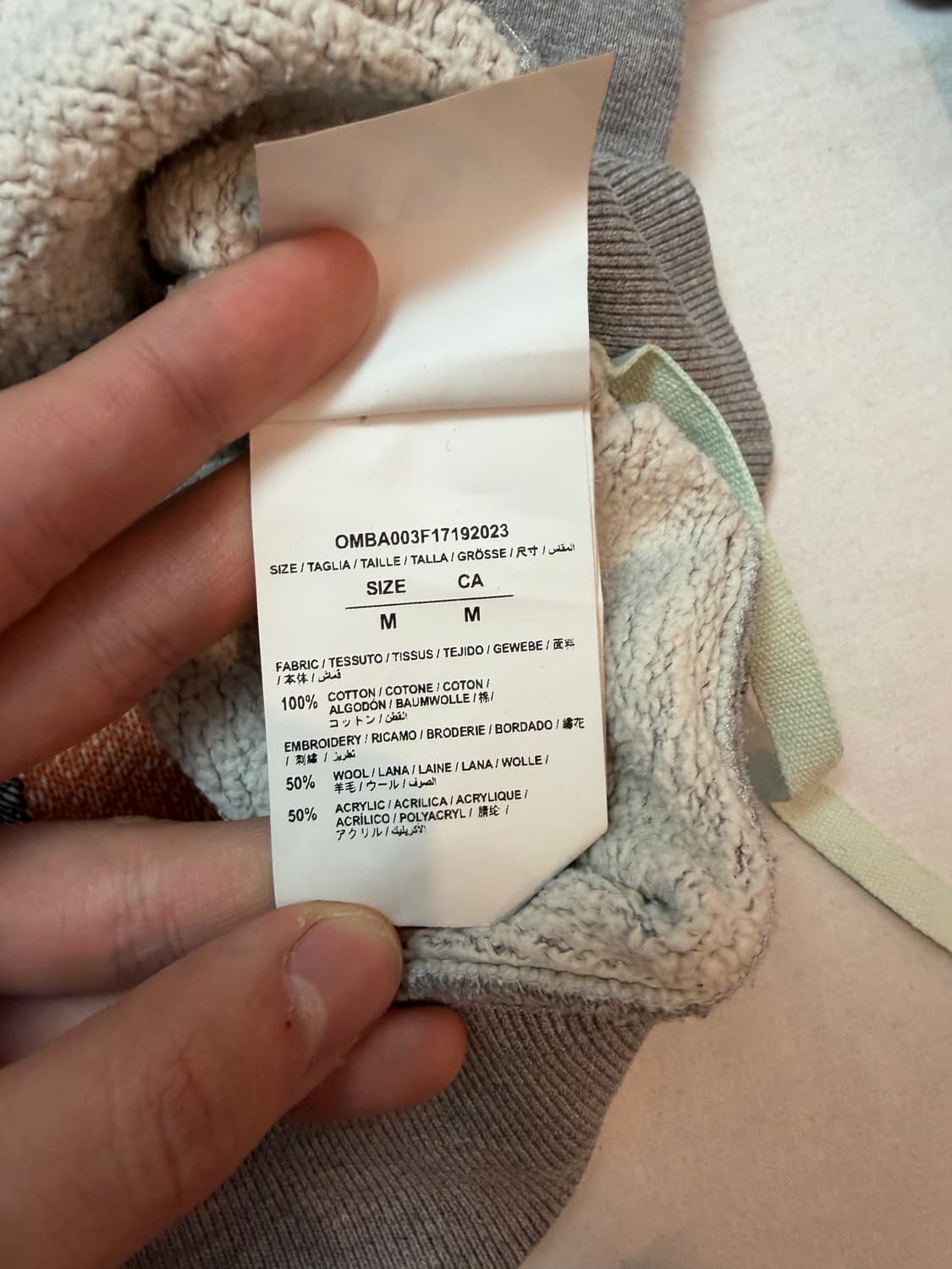 오프화이트 버질 체커보드 애로우 자수 맨투맨 그레이 상품이미지7