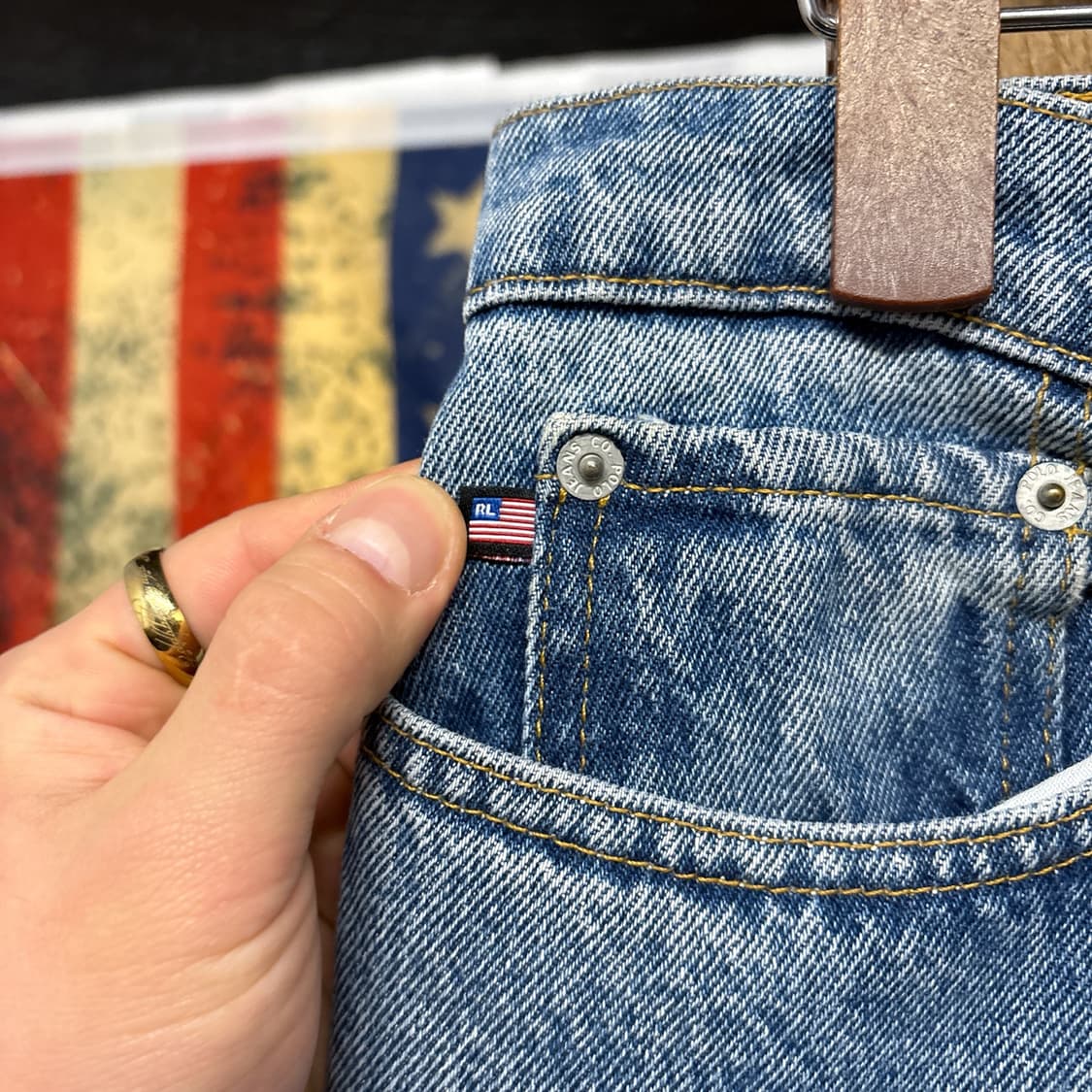 90s 폴로진스 세러데이 진 루즈 스트레이트 핏 데님팬츠 중청 N899 상품이미지6