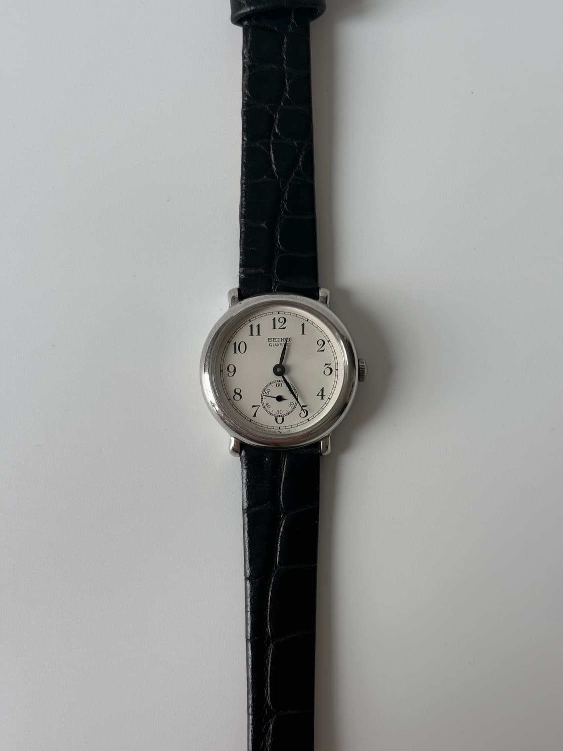 세이코 1980년대 스몰 세컨즈 실버 쿼츠 여성 상품이미지1