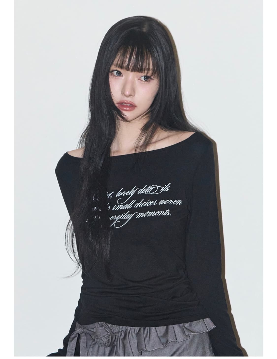 일리고 베이직 보트넥 롱슬리브 블랙 상품이미지1