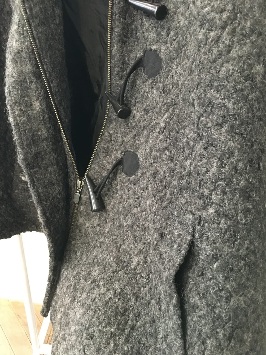 빈티지 케이프 떡볶이 코트 후드 하프코트 사와코 상품이미지4