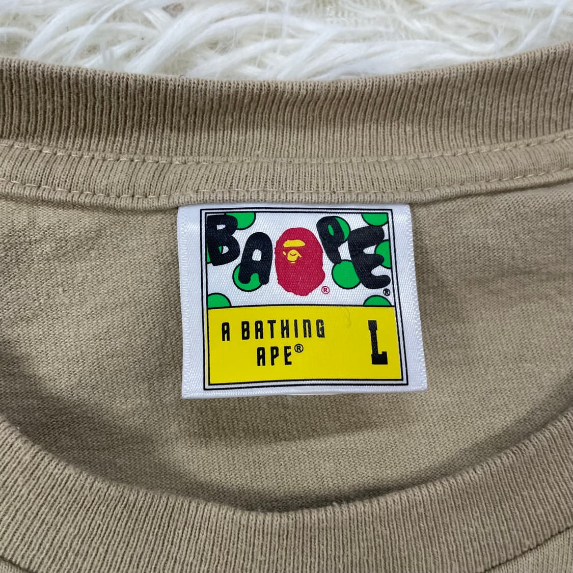 베이프 Bape 빅 사루 롱슬리브 베이지 상품이미지3