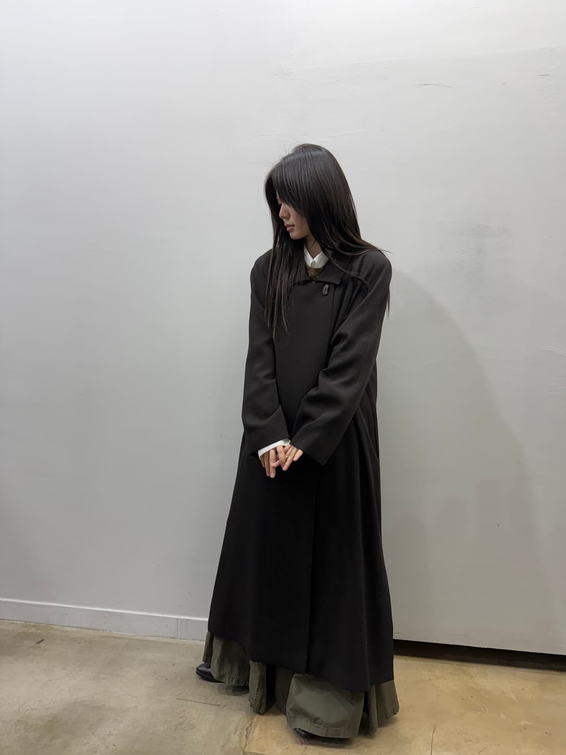 빈티지 미니멀 맥시 코트 상품이미지6