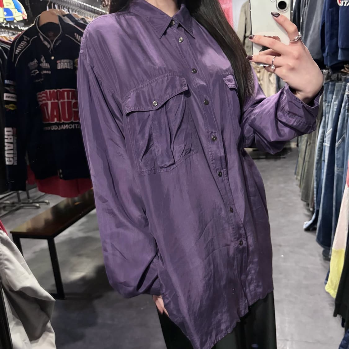 [IM] 실크 긴팔셔츠 퍼플 상품이미지4