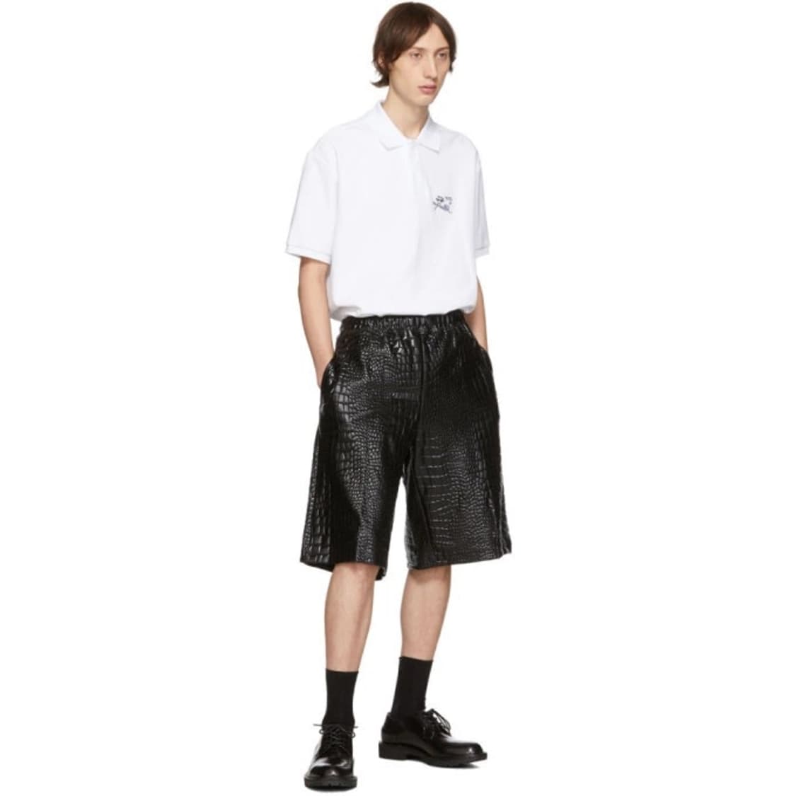 [M] 라프시몬스 화이트 일루젼 폴로 셔츠 상품이미지1