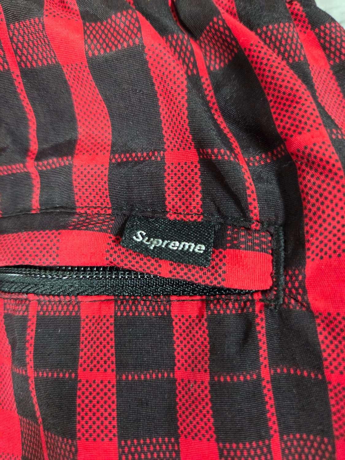 슈프림 나일론 체크 트랙 팬츠 레드 상품이미지4