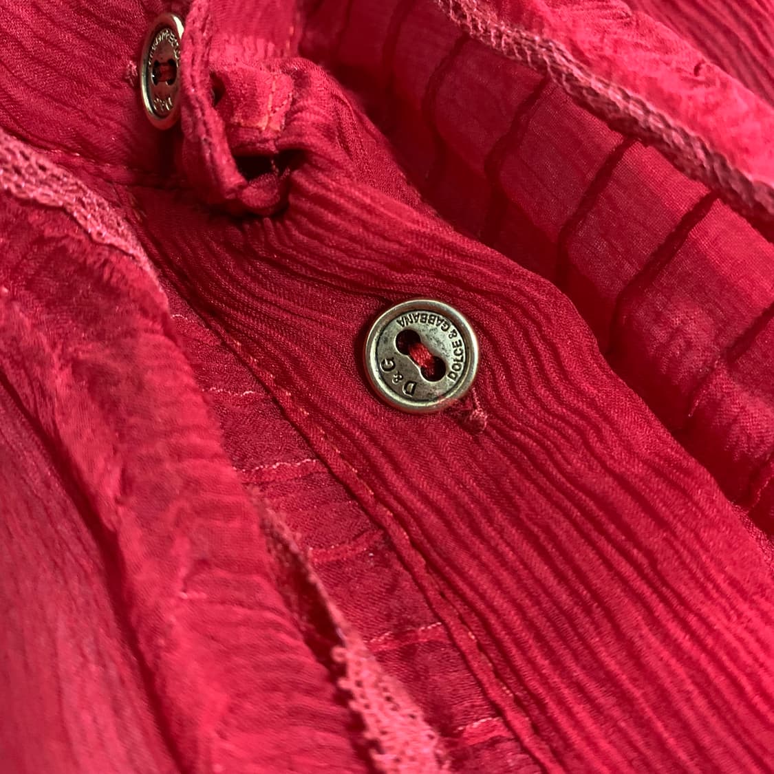 돌체앤가바나 레드 실크 레이스 시스루 셔츠 상품이미지8