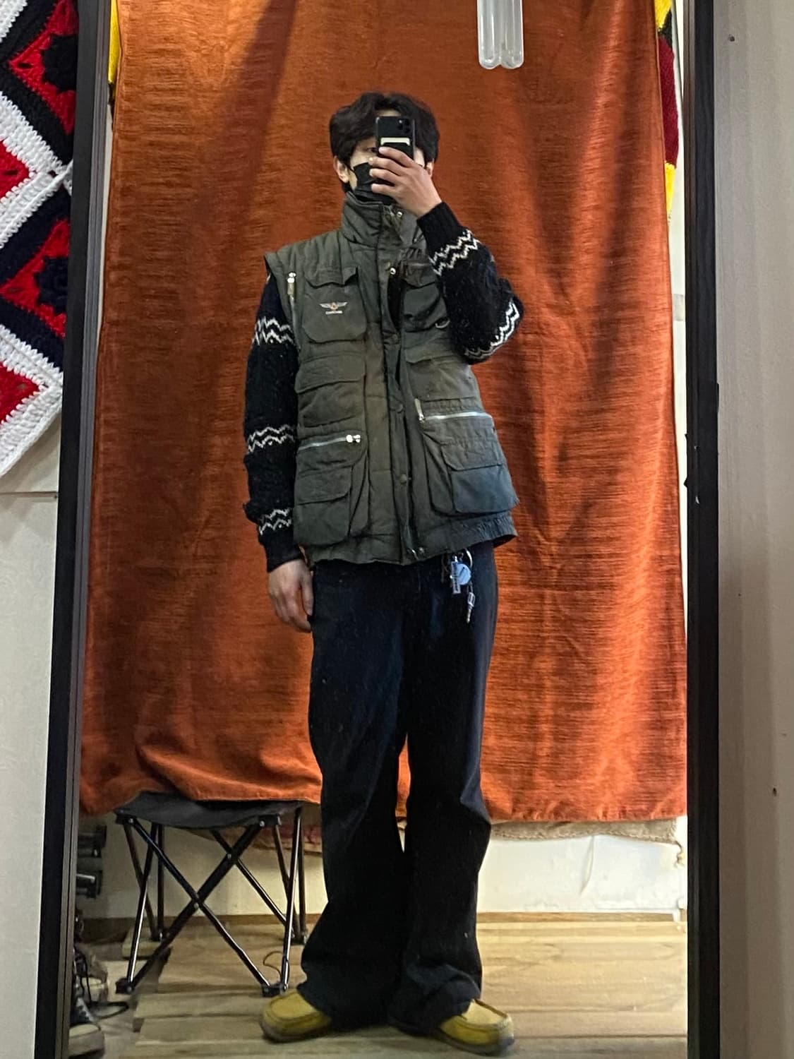 [XL] Vintage 카키 유틸리티 패딩 상품이미지9