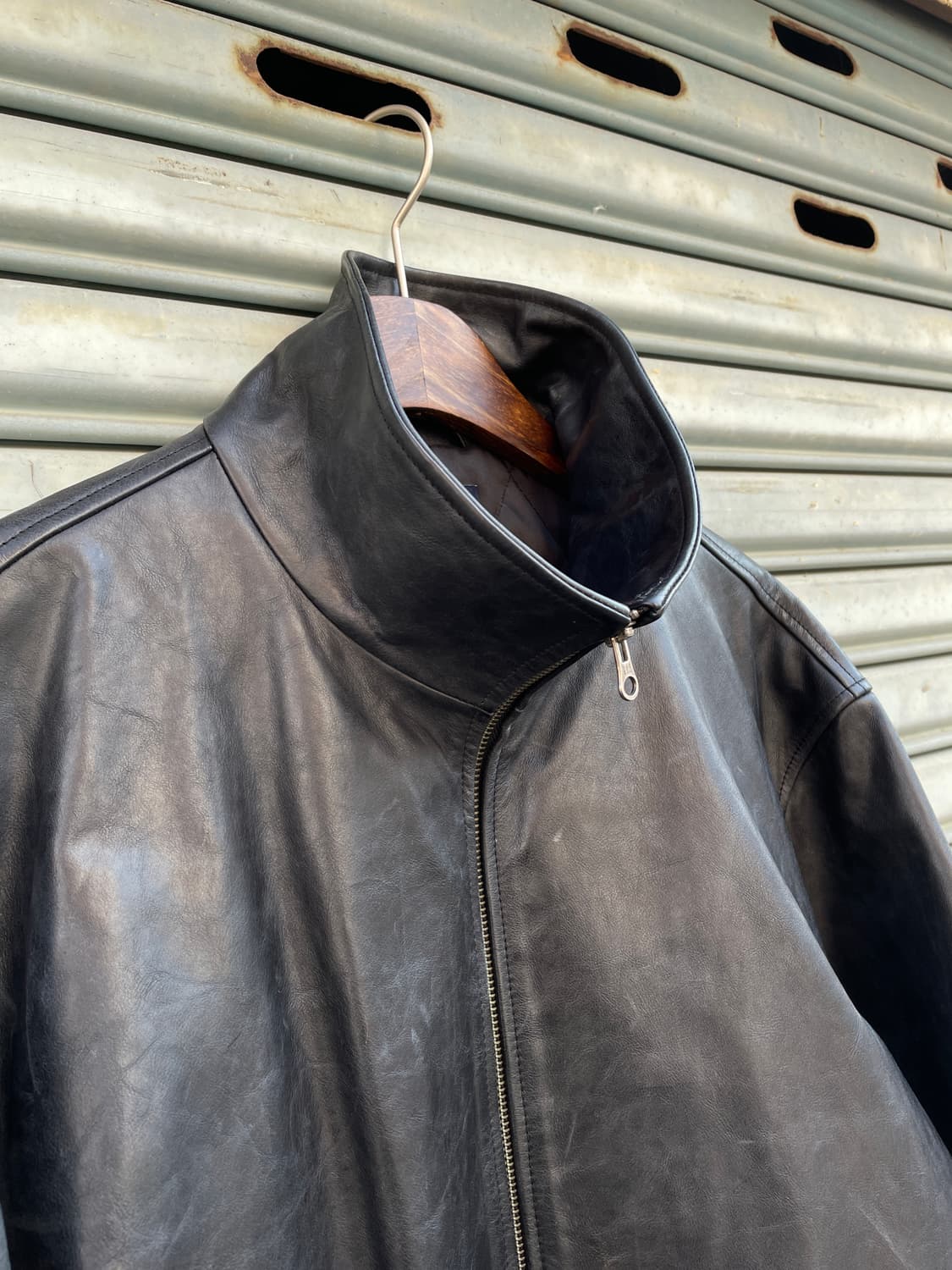  9-00s Old GAP Black Leather Full zip 상품이미지6