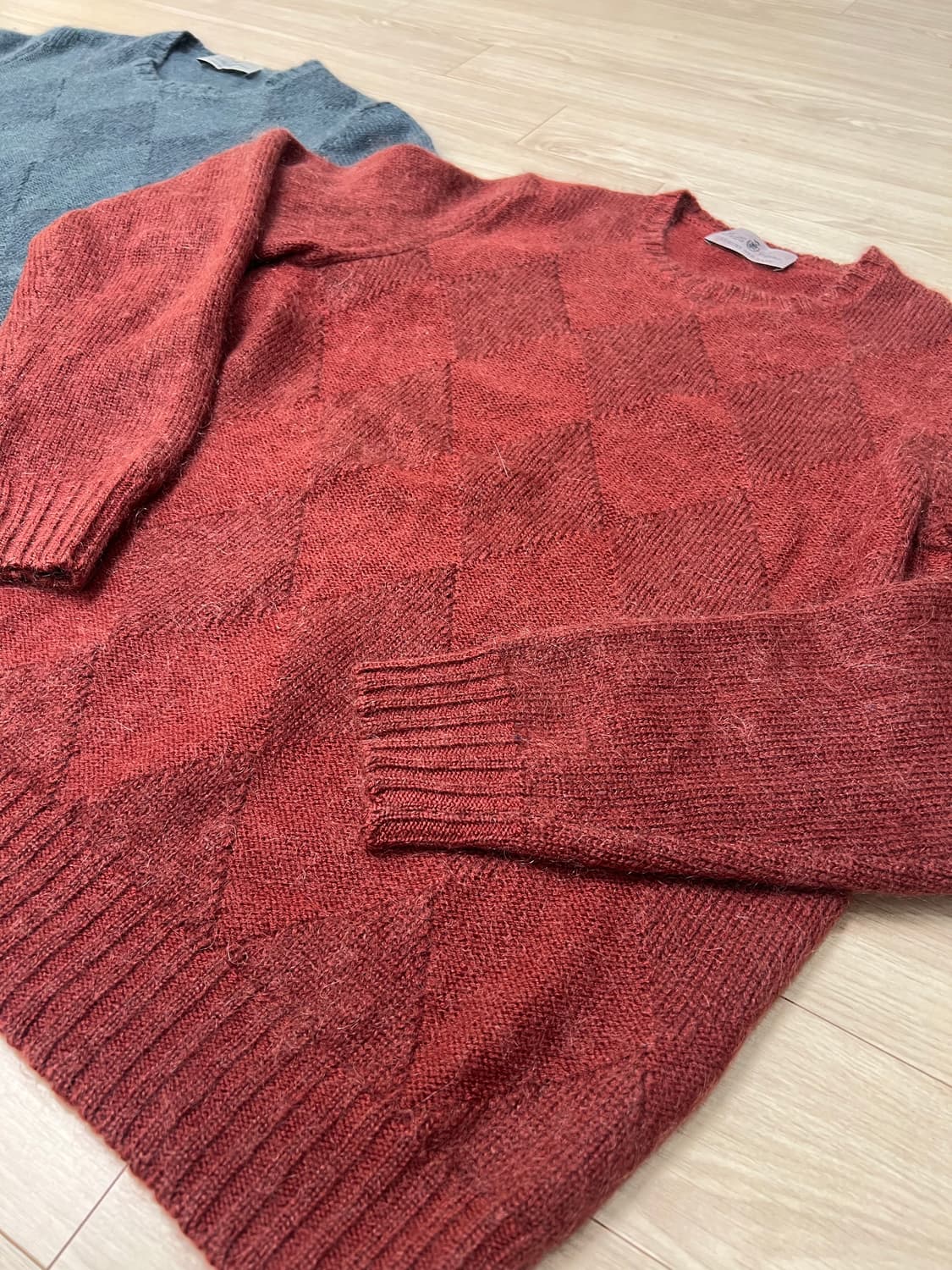 델라치아나(Della Ciana) / 울모헤어 아가일 니트 / 46 상품이미지4