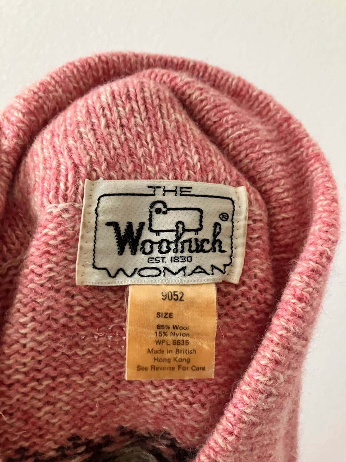 90s Wool Rich 울리치 여성 숄칼라 핑크 스웨터 상품이미지6