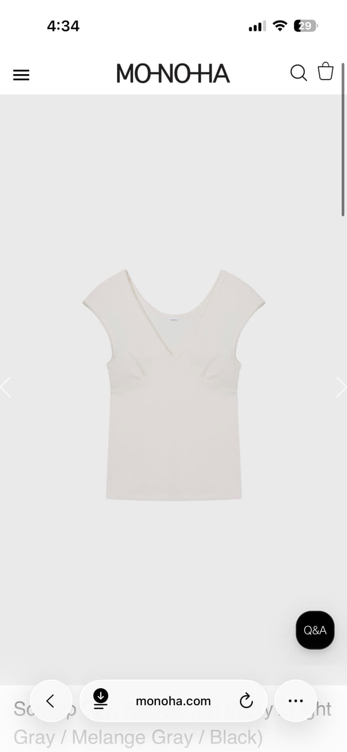 모노하 Scallop Cap Sleeve Top 상품이미지1