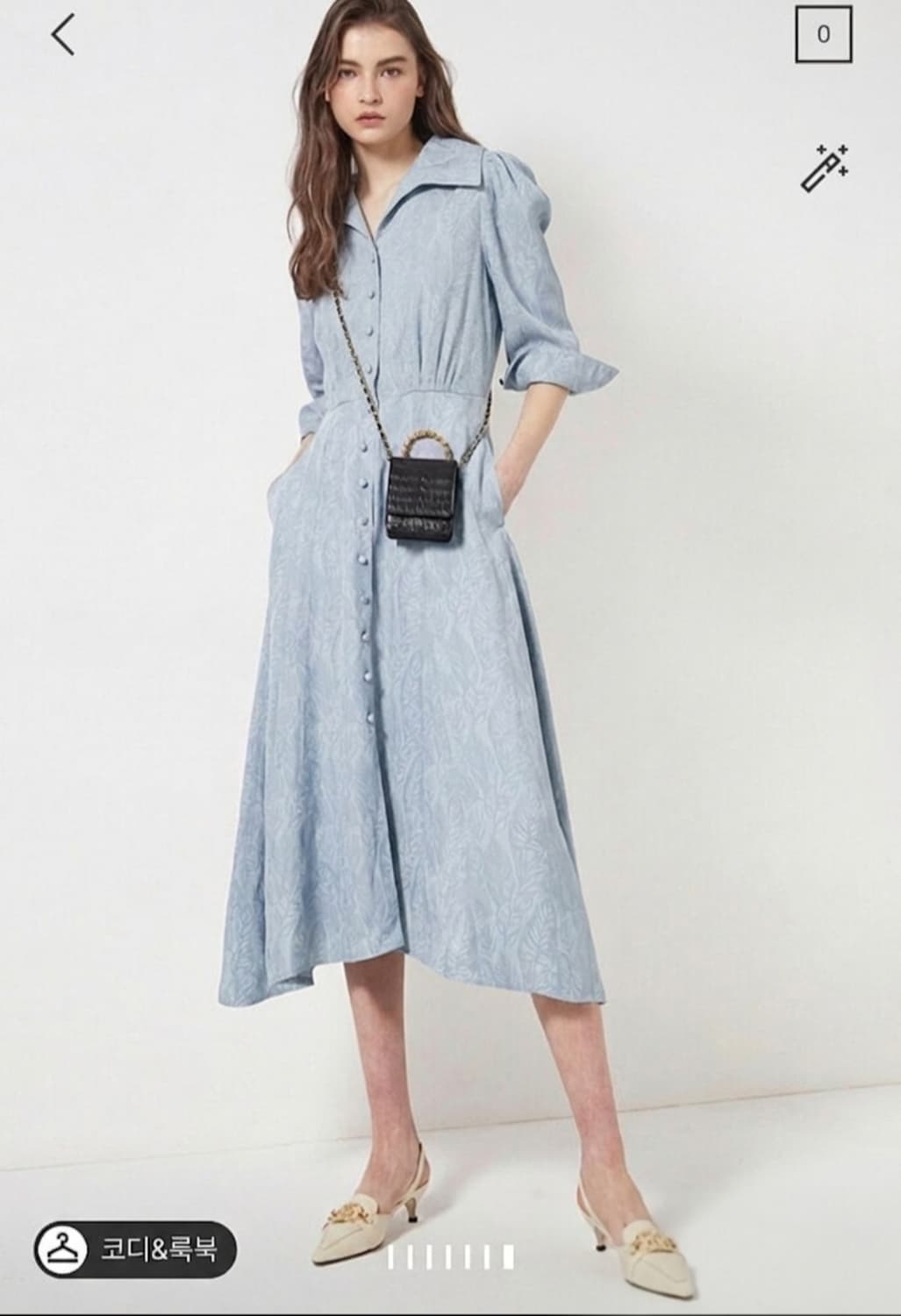 오브제 플로럴 버튼 드레스 66사이즈 상품이미지1