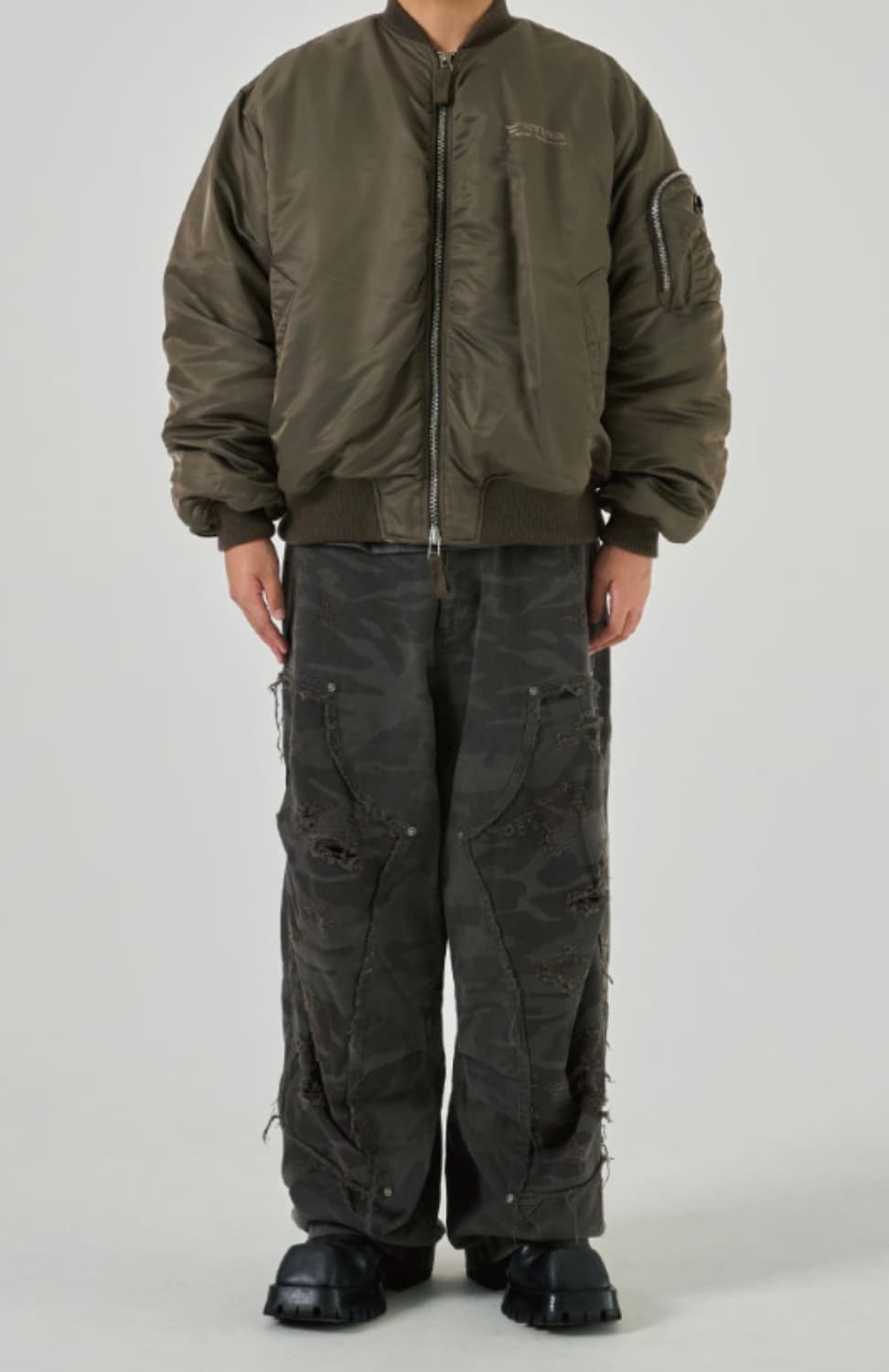 ETCE 리버시블 오버사이즈 봄버 브라운 L 상품이미지1