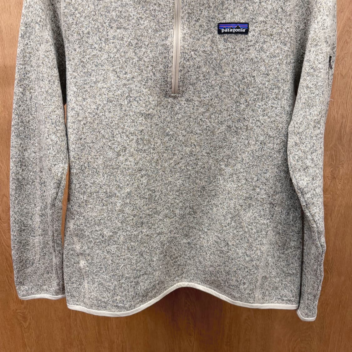 파타고니아 하프 집업 플리스 자켓 로고 패치 파이핑 디테일 멜란지 그레이 상품이미지5