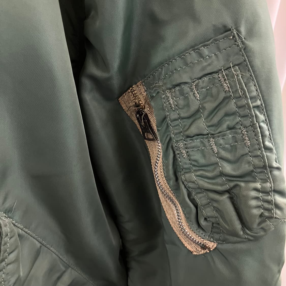 70s 알파인더스트리 미군 오리지널 리버시블 카키 ma-1 상품이미지3