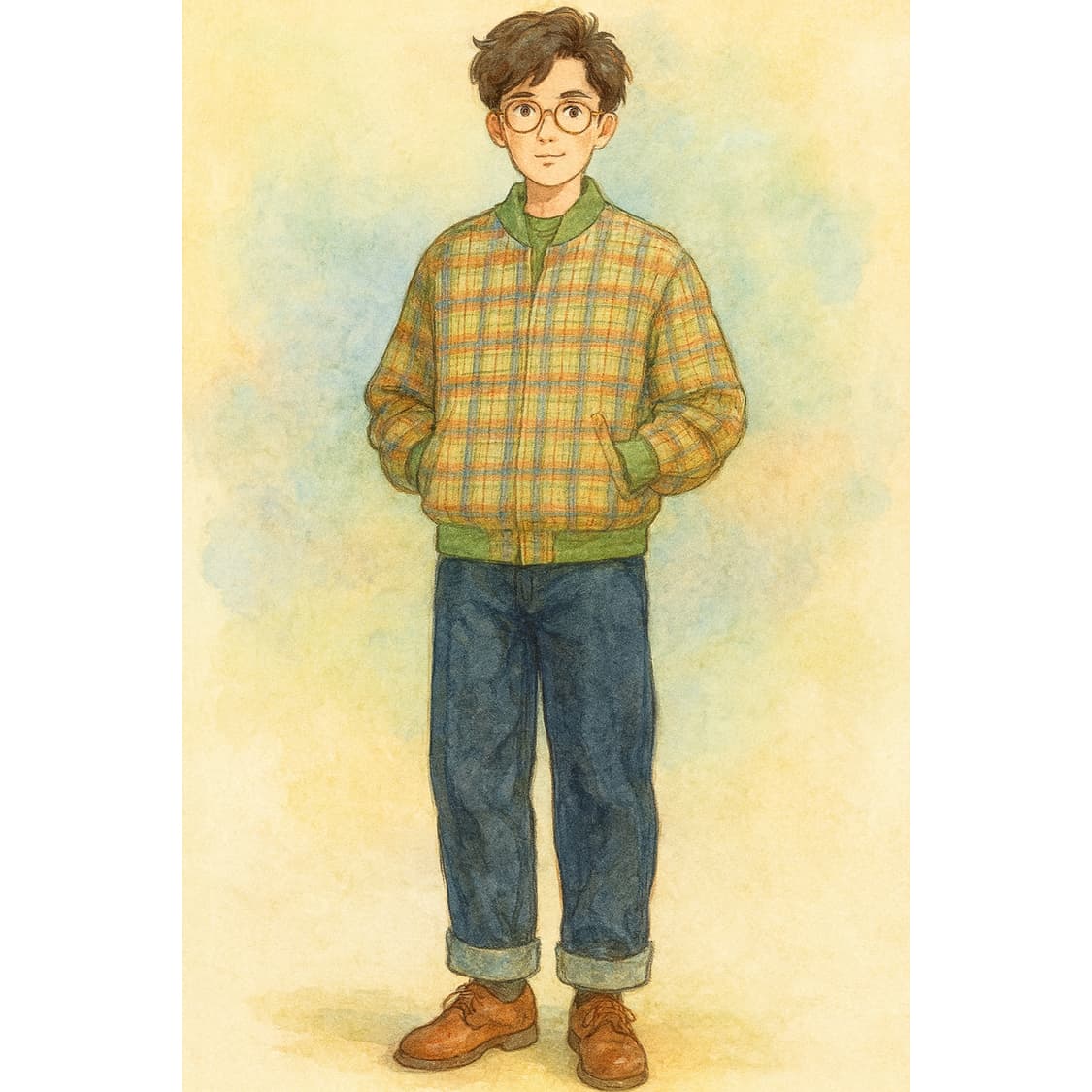 [105] 90s 크리스챤 디올 MONSIEUR 체크 블루종  상품이미지9