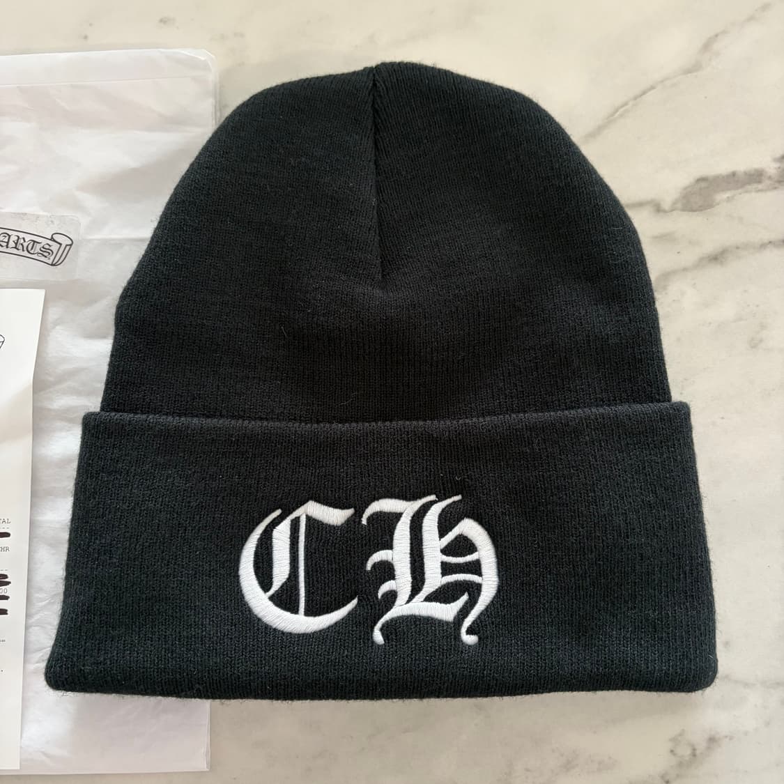 레어) 크롬하츠 Ch 로고 레터링 양면 워치 캡 비니 OS 상품이미지2