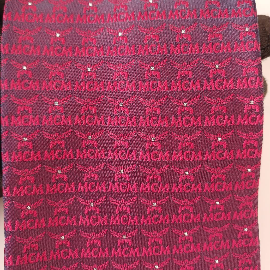 MCM 실크 버건디 올오버 로고 넥타이 9.3cm A+등급 A19405
 상품이미지6