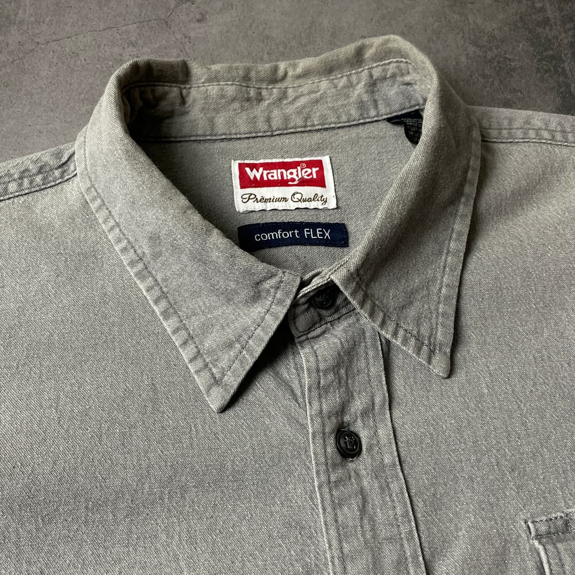 WRANGLER 랭글러 빈티지 그레이 코튼 워크셔츠 A00625 상품이미지2