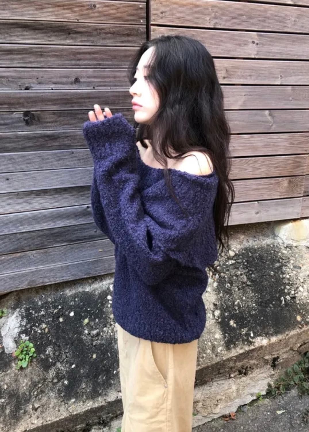 (새상품)부클 오프숄더 니트 상품이미지2