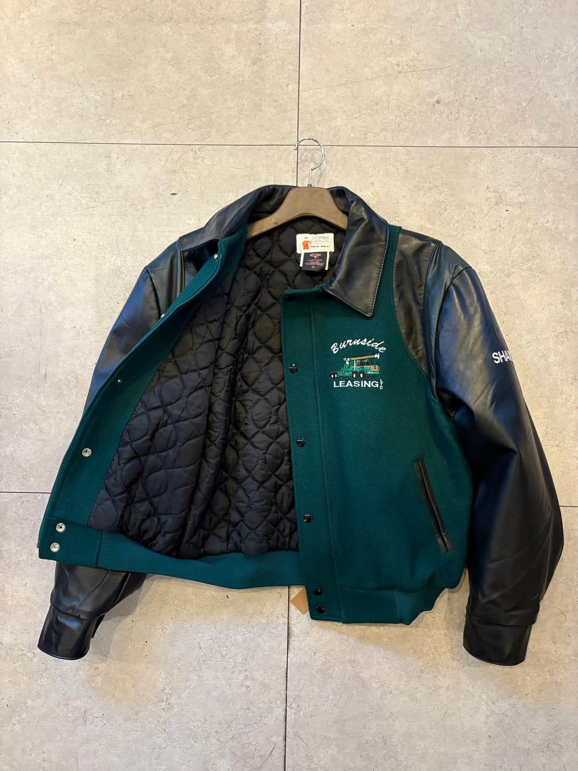 울 가죽 바시티 자켓 상품이미지2