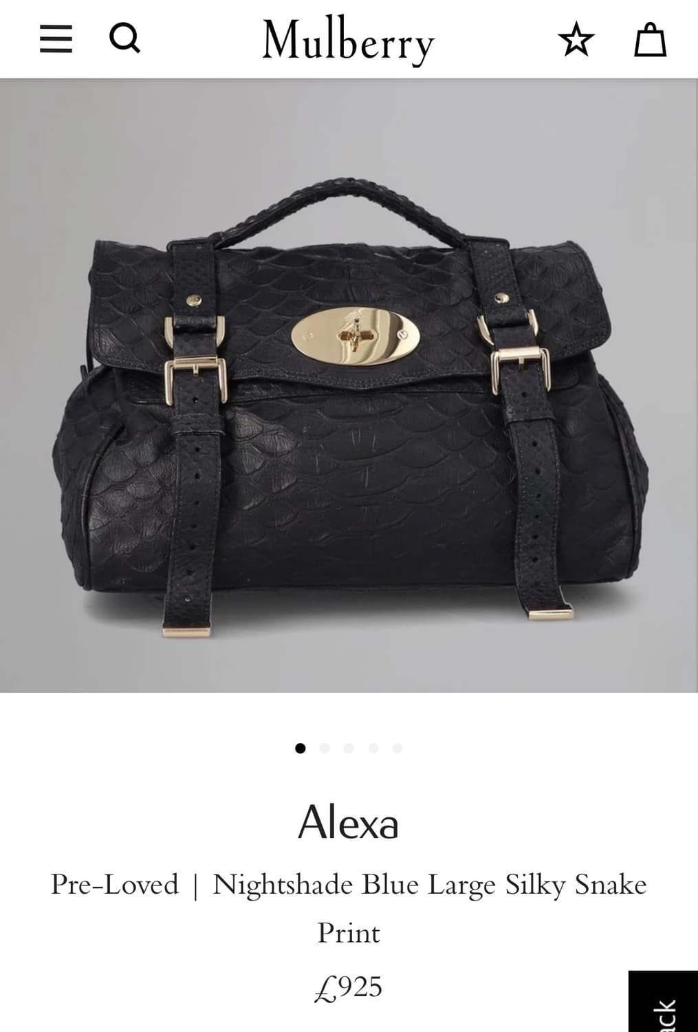 멀버리 알렉사 스네이크 스킨 상품이미지10