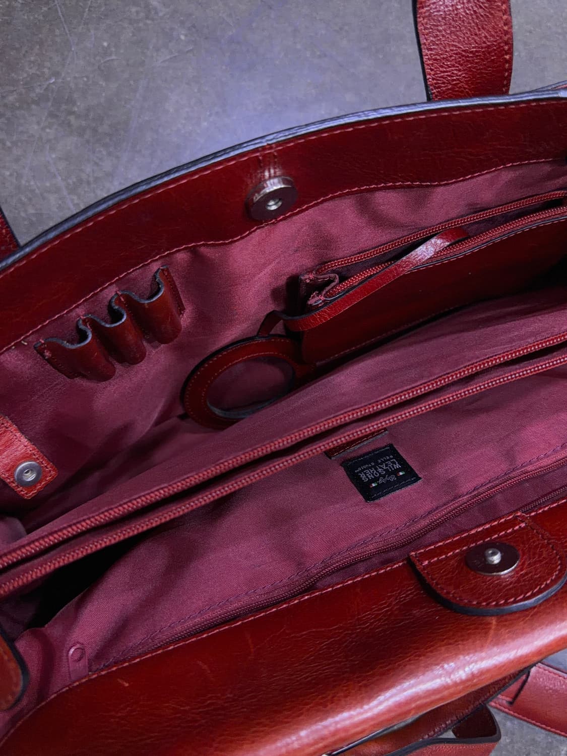 윌슨 빈티지 이탈리아 레더 가죽 브리프케이스 크로스백 레드 상품이미지7