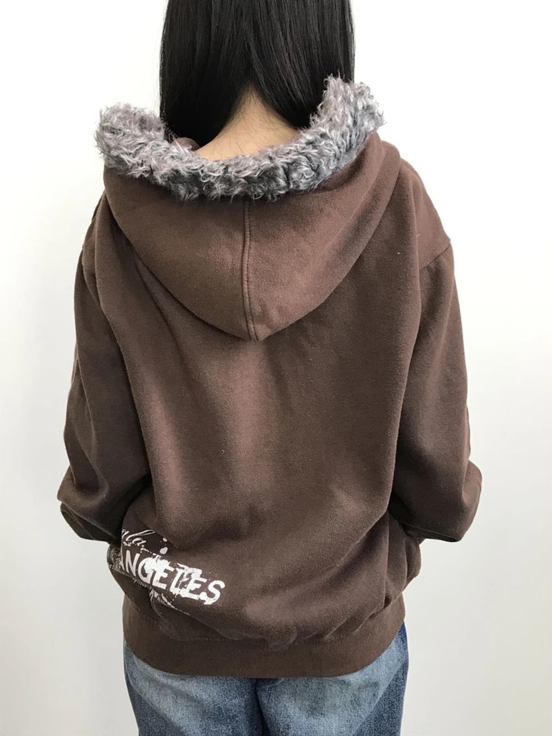 Impala Brown Fur Hood Zip Hoodie 상품이미지2
