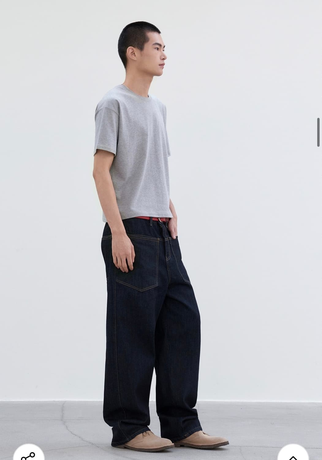 (새상품) 르아르 - 커브드 와이드 생지 데님 팬츠 상품이미지9