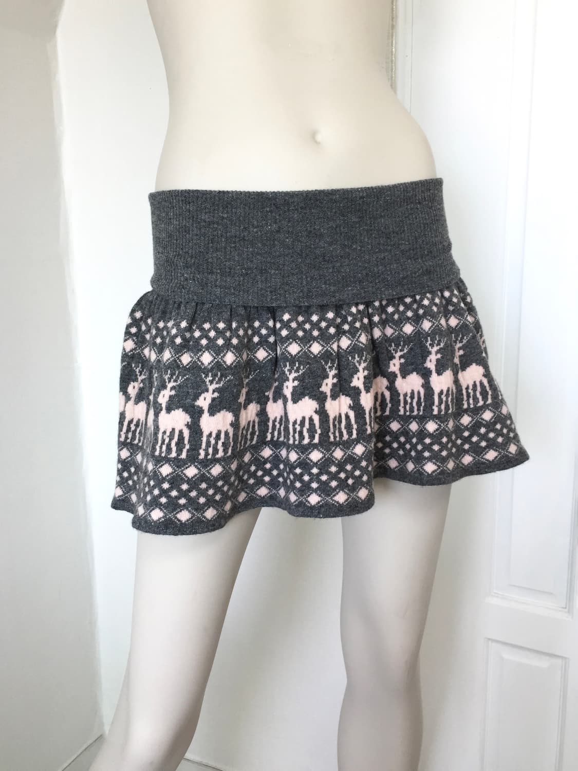 Nordic Gray pink Knited Skirt 상품이미지5