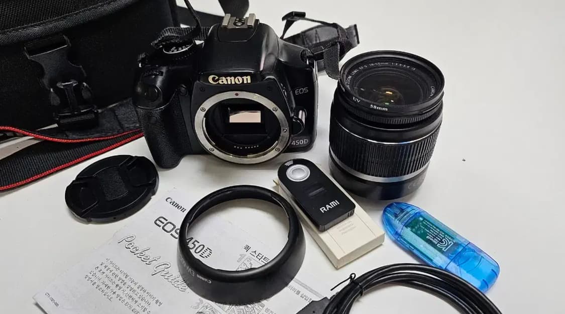 작례O 풀파츠 세트 캐논 eos 450d+렌즈+필터 등 디지털카메라 빈티 상품이미지7