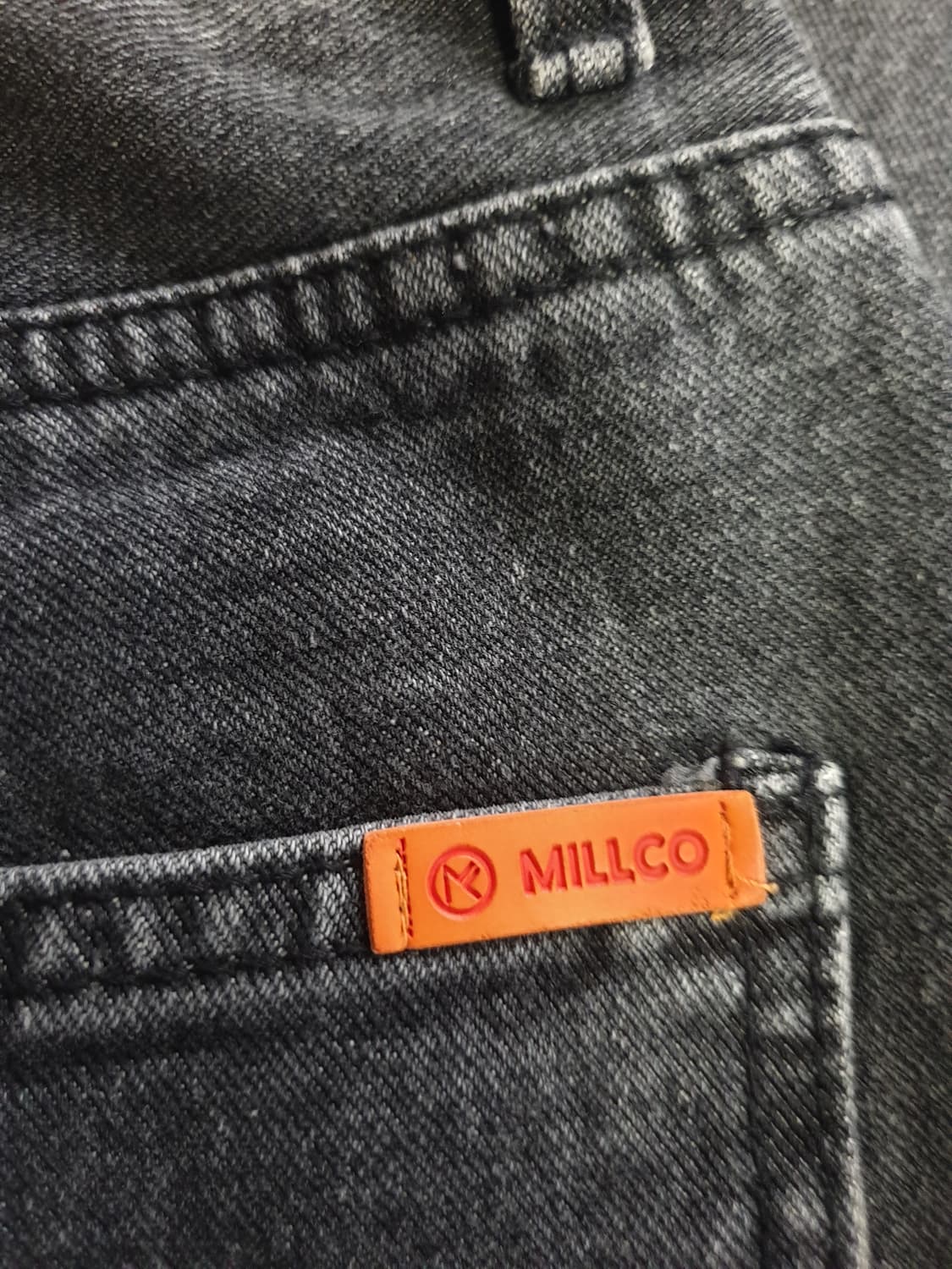밀리언코르 MC 주황택 워싱 데님팬츠 흑청 (S) 상품이미지3