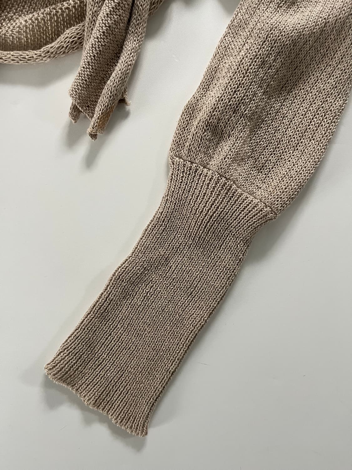 Y’s 요지야마모토 베이지 니트 볼레로 가디건  상품이미지5