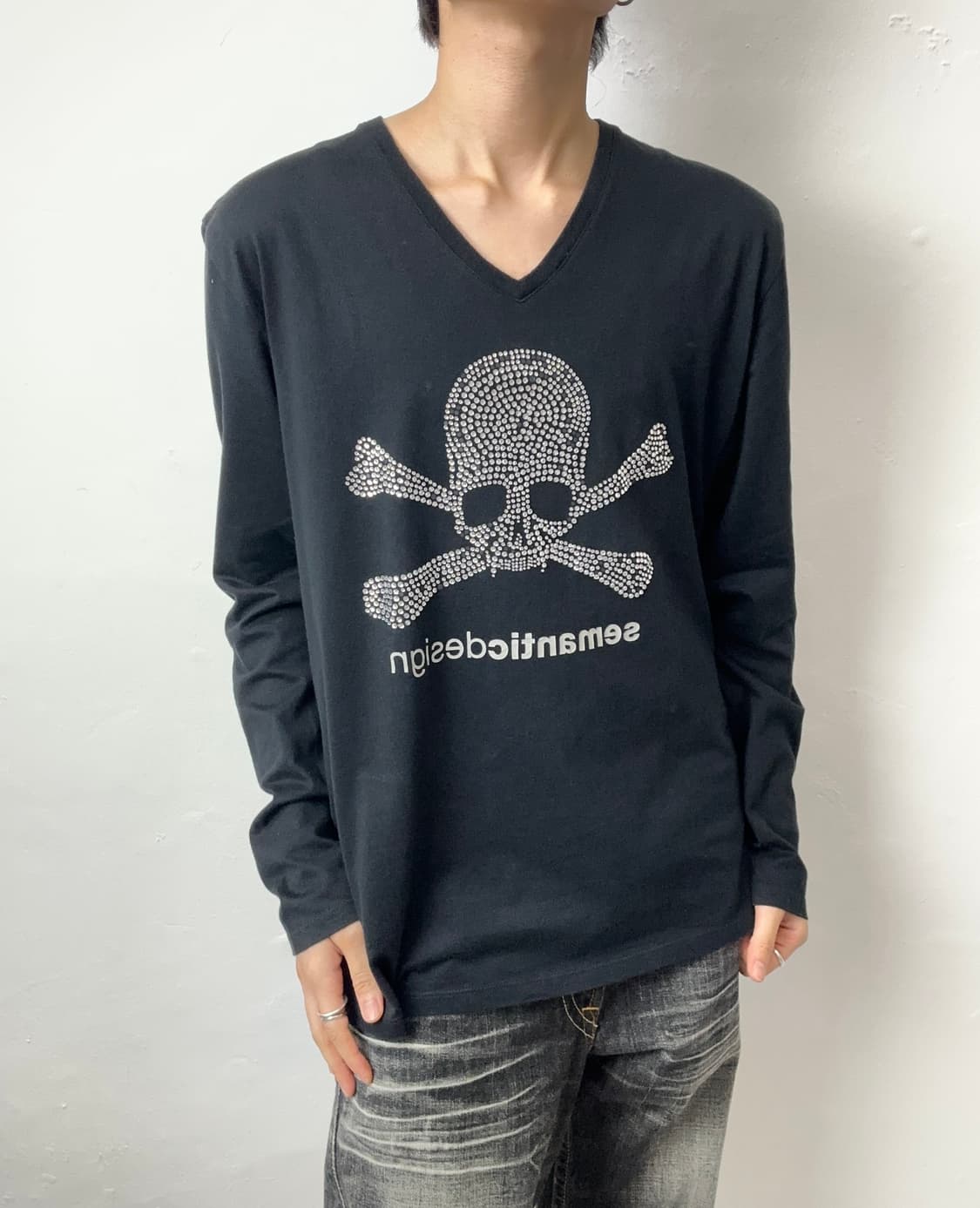 Roen × semanticdesign Rhinestone Skull V 상품이미지2