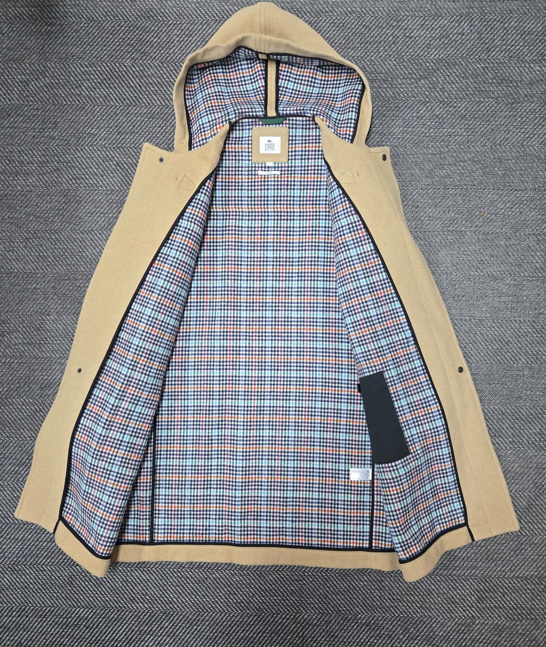 라코스테 남여공용 울70% 혼방 후드 더플 코트 BH7284 상품이미지4