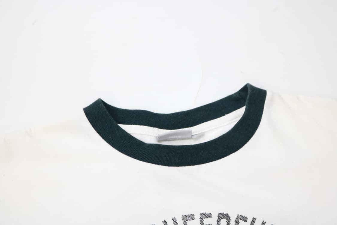 디즈니 00s 빈티지 미니마우스 큐빅 로고 링거 반팔 티셔츠 (M) 상품이미지4