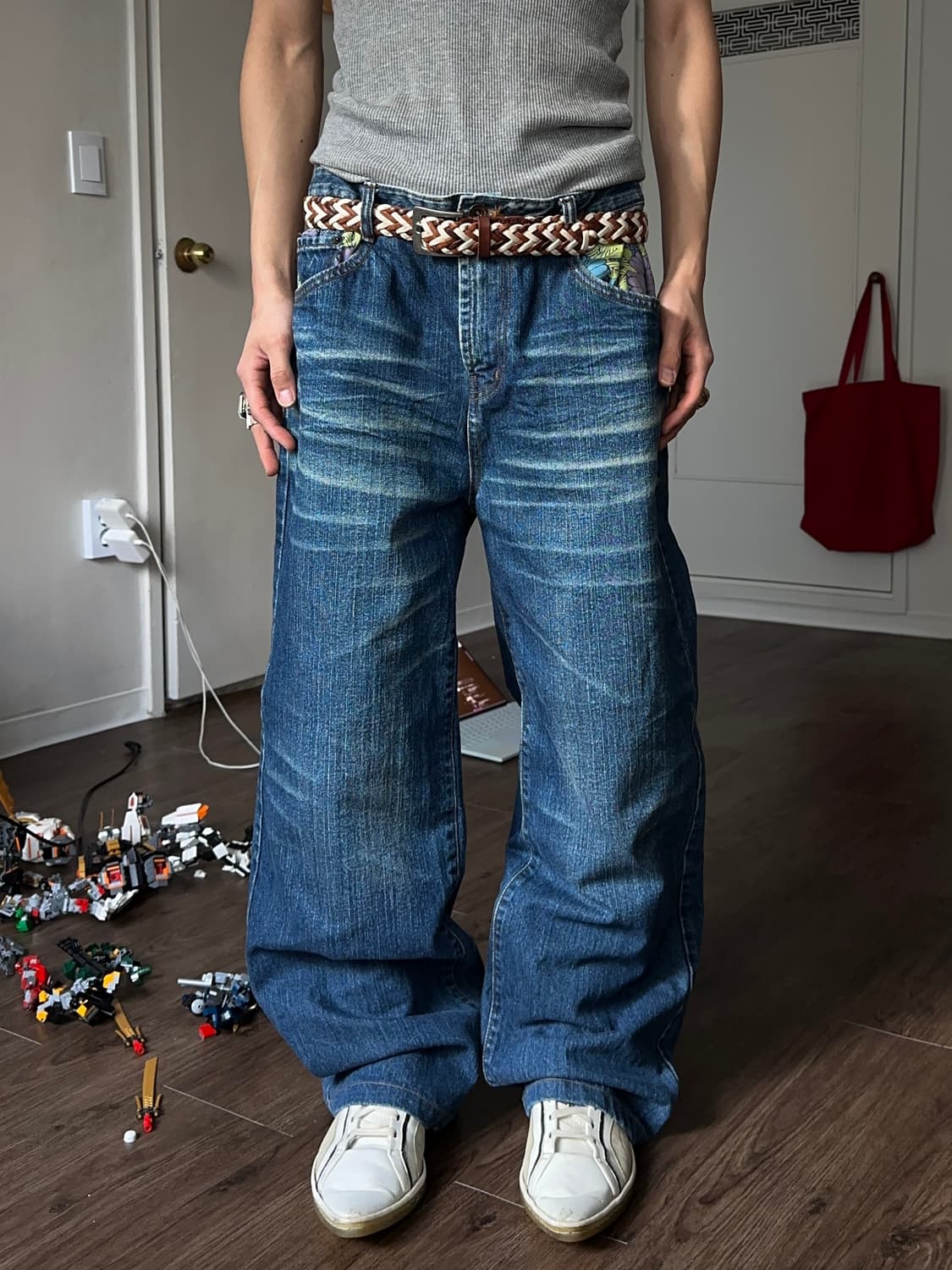 GAM 플로럴 루즈 스트레이트 진 상품이미지1