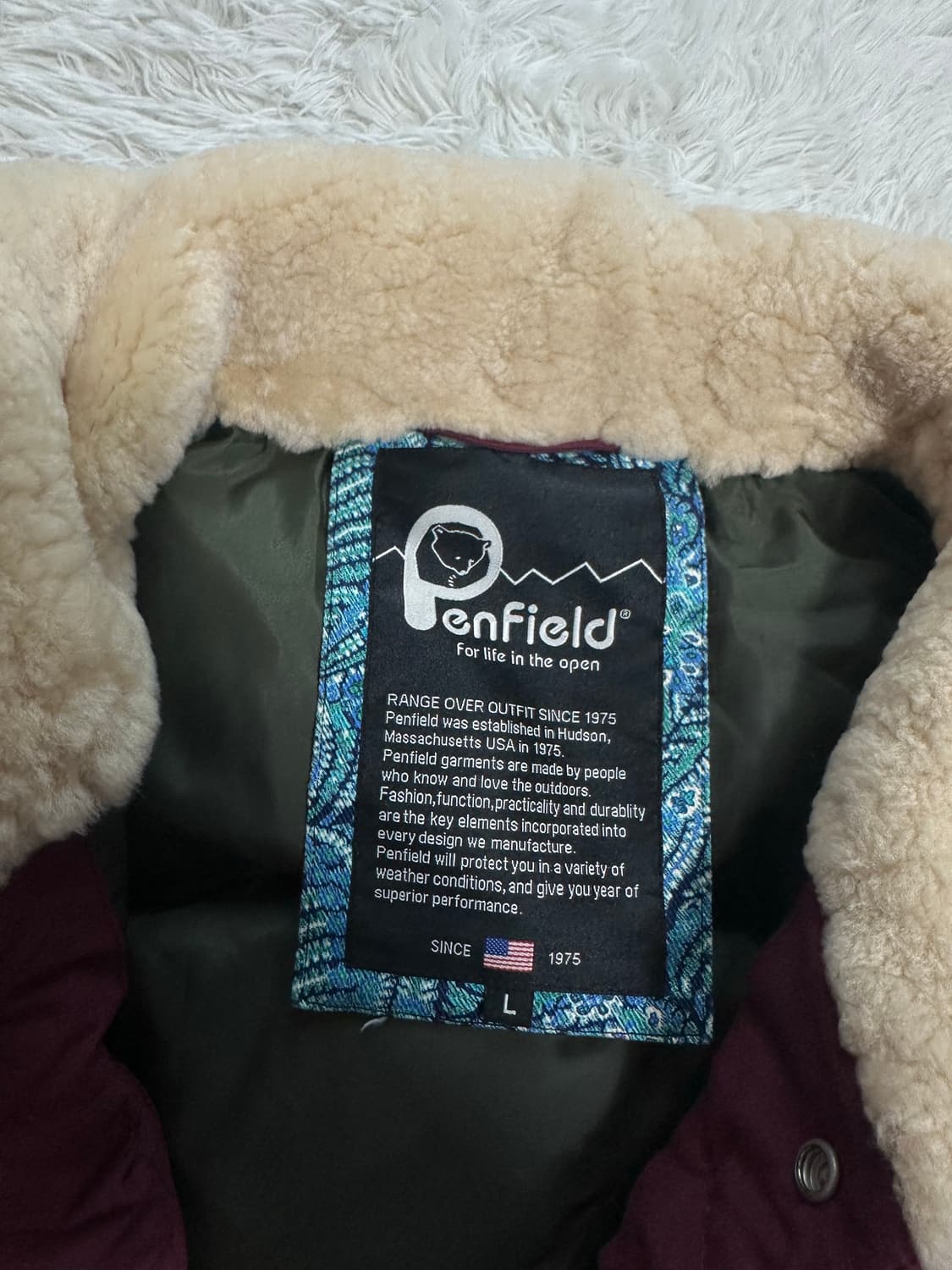 펜필드 60/40 패딩 조끼 L 버건디 상품이미지5