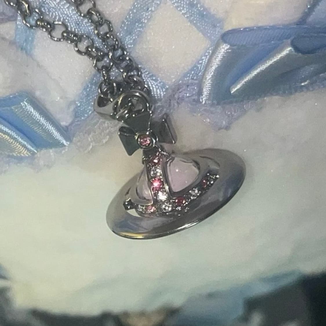 비비안웨스트우드 핑크 orb 목걸이 상품이미지1