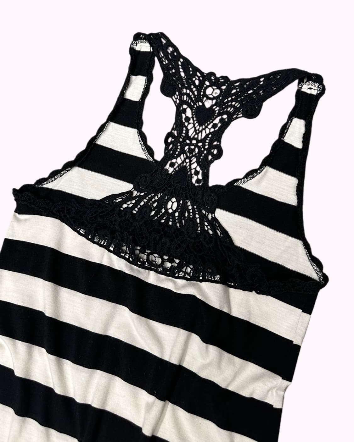 stripe heart crochet long dress 상품이미지4