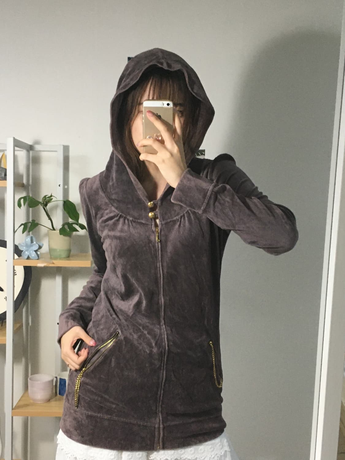 쥬씨꾸뛰르 바이올렛 벨벳 후드집업  상품이미지4