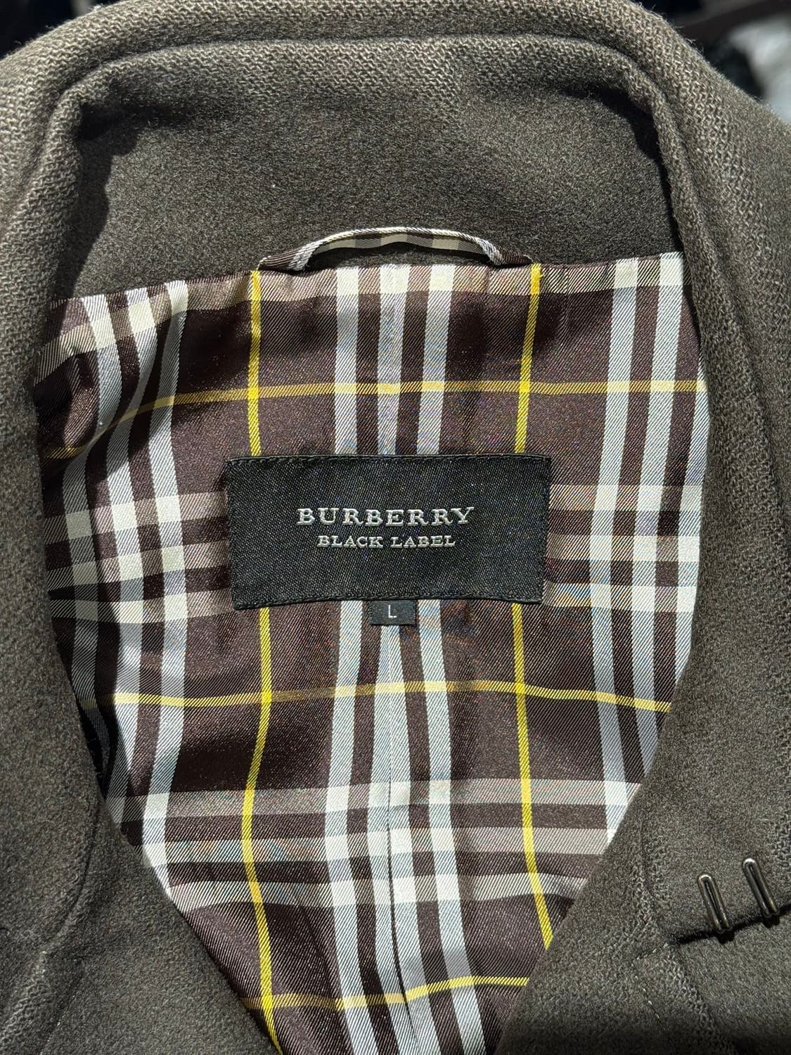 버버리 블랙라벨 다크브라운 울 피코트 상품이미지7